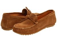 New Minnetonka Comfort Loafers for Men - Classic Moc - Taupe Suede On Sale
